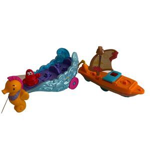 Disney Little People Moana and The Little Mermaid Boat Lot of 2 Electronic